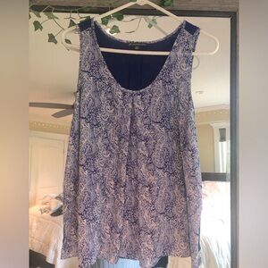 Adrianna Papell tank. Very light & comfy. Royal blue paisley.